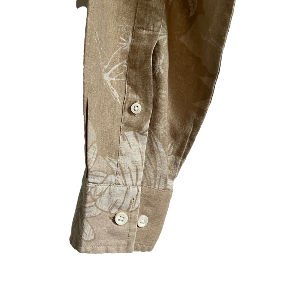 Tommy Bahama Men's Beige Floral Casual Button-Down Shirt - Picture 4 of 4